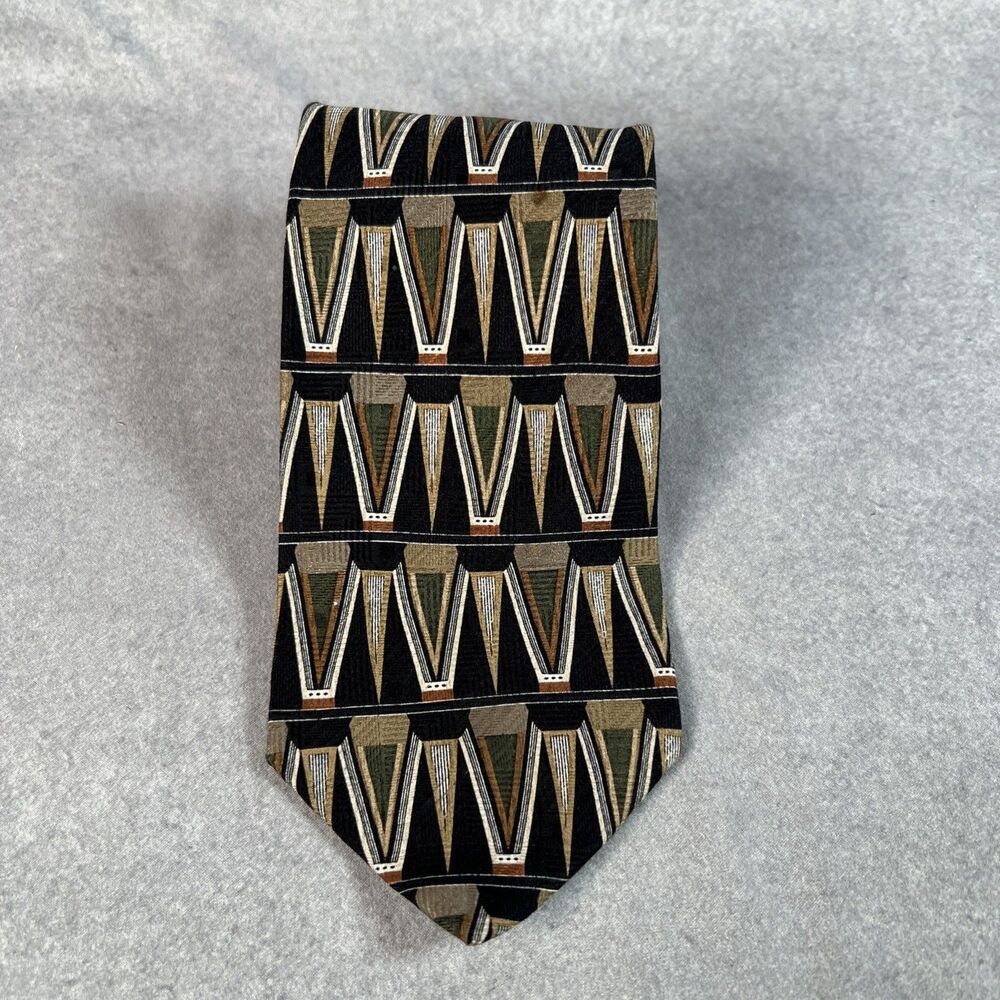 Gianfranco Ruffini tie Multicolor Geometric Pattern 100% Silk